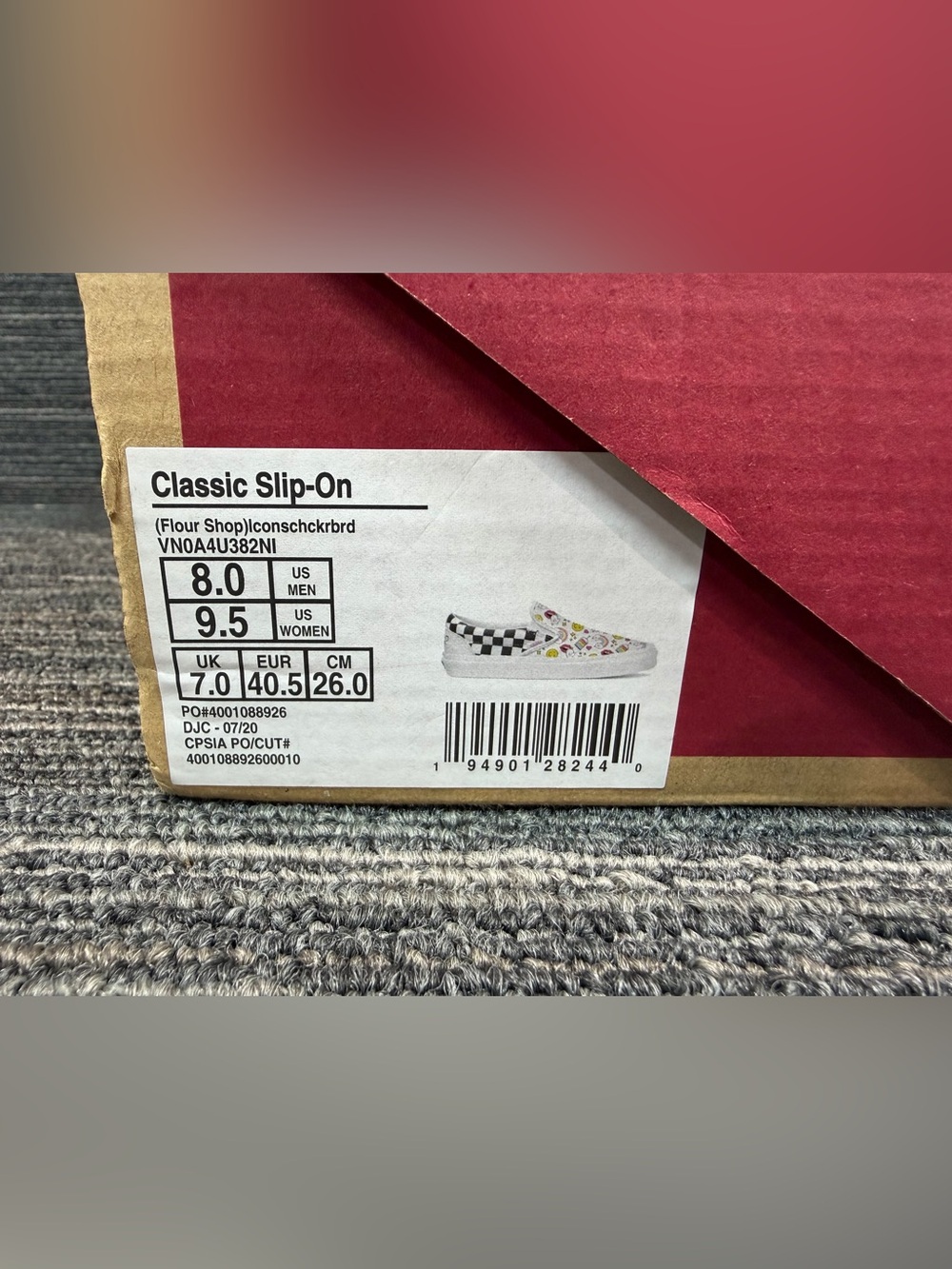 Vans Classic Slip-On (Flour Shop) Icons Checker Board Men’s 8 Women’s 9.5 New - Picture 11 of 11